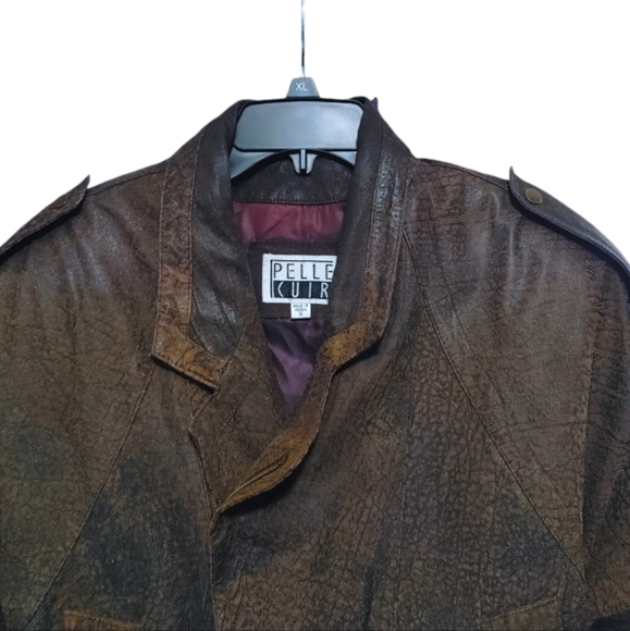 Vintage Pelle Cuir Brown Leather Bomber Aviator Zip Up Jacket Women Size Small S - Picture 4 of 11